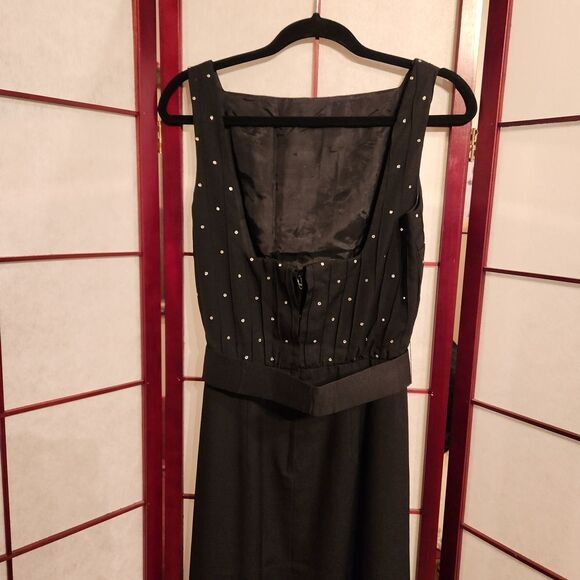 Lilli Diamond California Black Sleeveless Rhinestone Maxi Dress - Picture 4 of 7